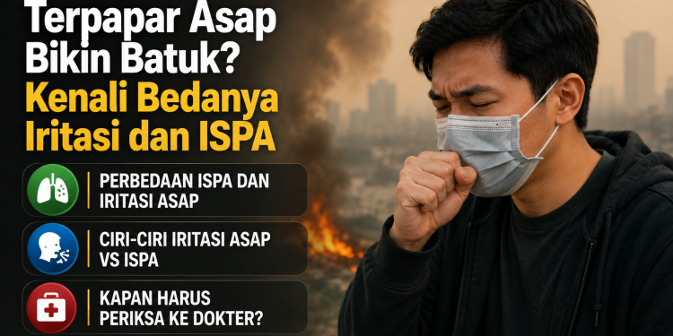 Batuk dan sesak setelah terpapar asap belum tentu ISPA. Kenali perbedaan penyebab, gejala, durasi keluhan, dan tanda yang perlu diperiksa dokter.
