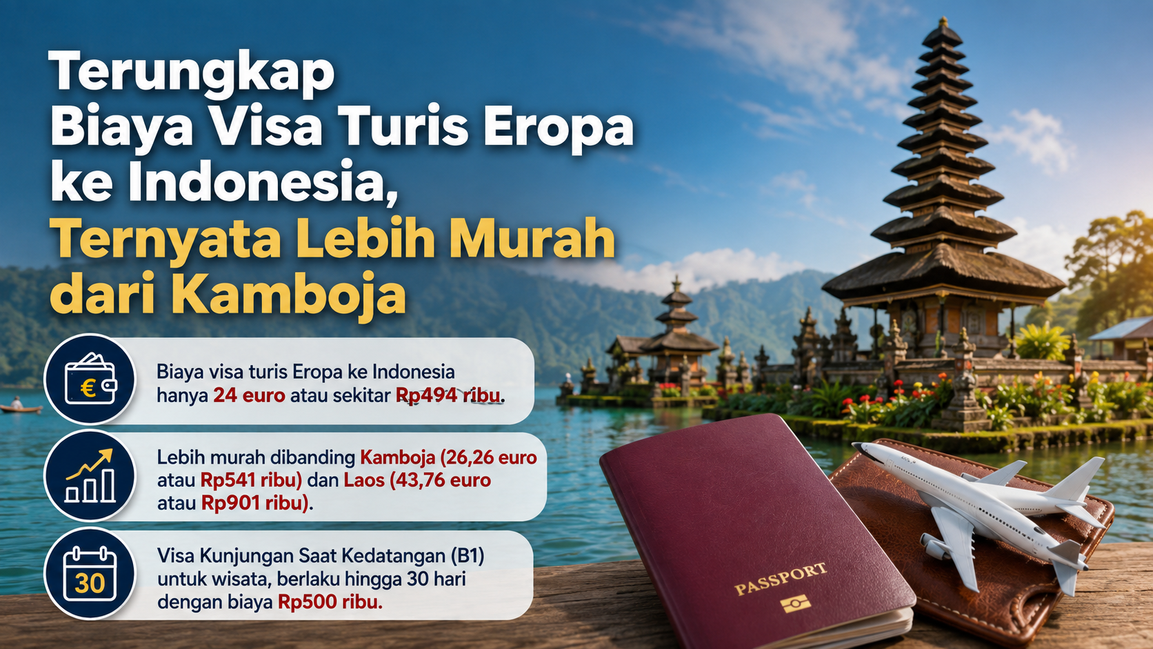 Terungkap Biaya Visa Turis Eropa ke Indonesia, Ternyata Lebih Murah dari Kamboja