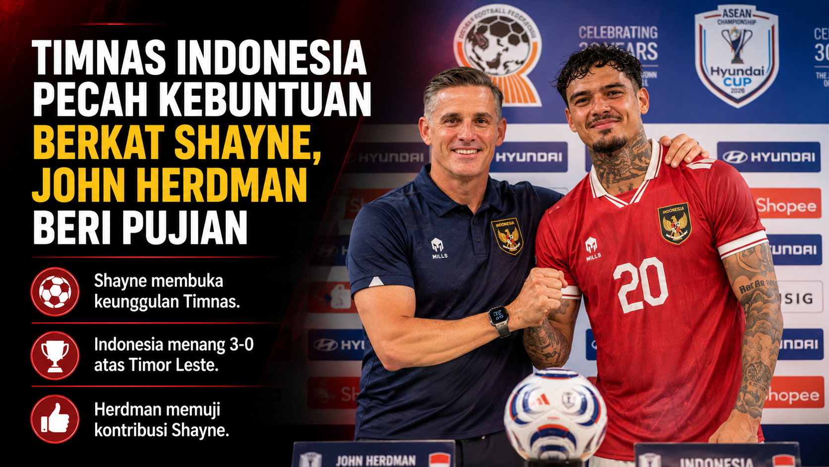 Timnas Indonesia Pecah Kebuntuan Berkat Shayne, John Herdman Beri Pujian