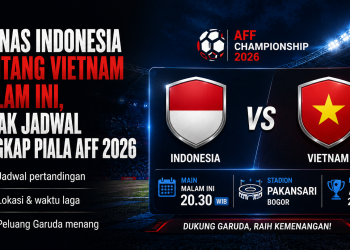 Timnas Indonesia menghadapi Vietnam pada laga ketiga Piala AFF 2026 malam ini. Simak jadwal pertandingan, lokasi, dan peluang Garuda meraih kemenangan.