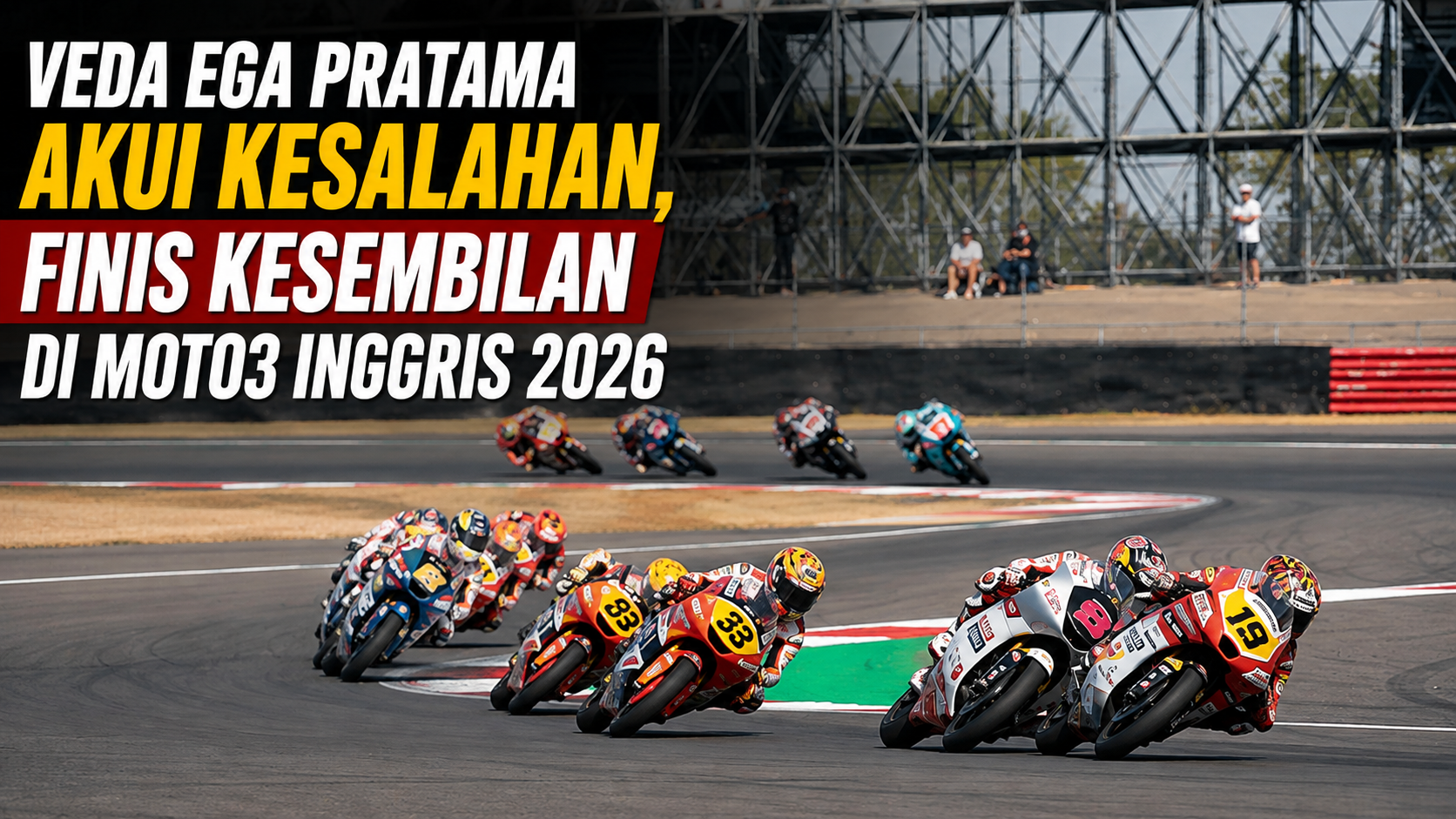 Veda Ega Pratama Akui Kesalahan, Finis Kesembilan di Moto3 Inggris 2026