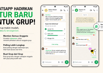 WhatsApp menghadirkan pembaruan grup chat berupa fitur @semua, polling yang lebih lengkap, dan pembuatan grup baru dari grup yang sudah ada.