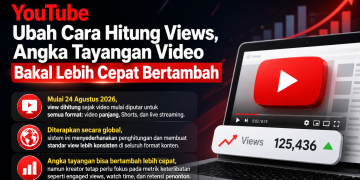 YouTube mengubah sistem penghitungan views mulai 24 Agustus 2026. View dihitung sejak video mulai diputar dan berlaku untuk semua format.
