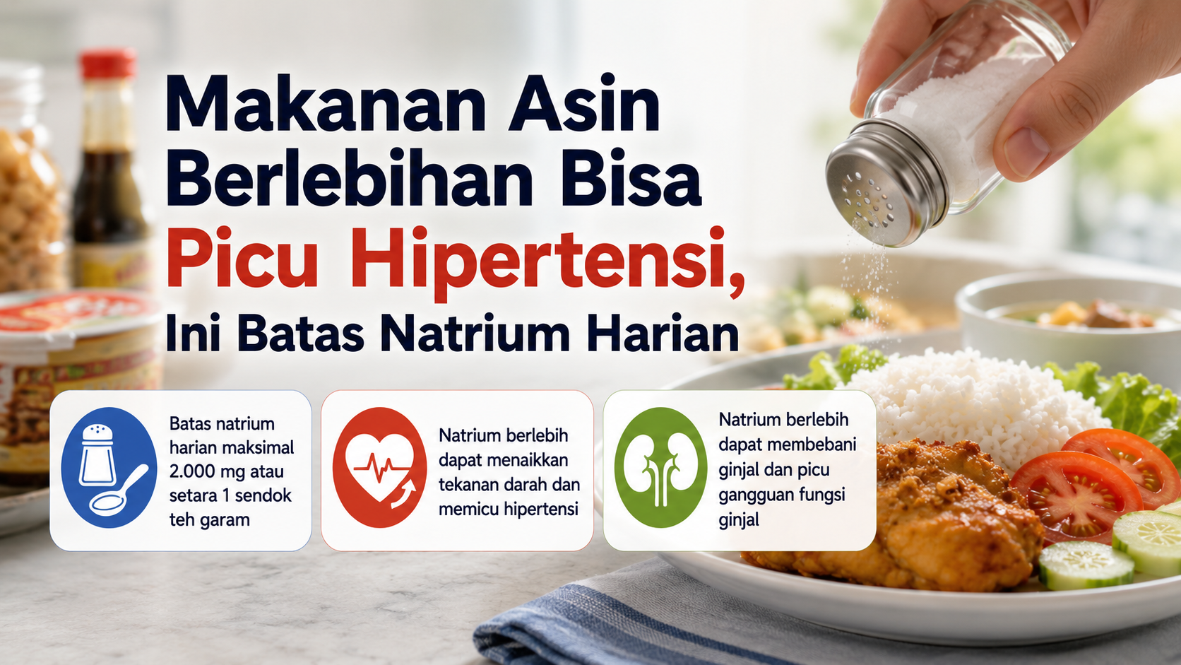 Makanan Asin Berlebihan Bisa Picu Hipertensi, Ini Batas Natrium Harian