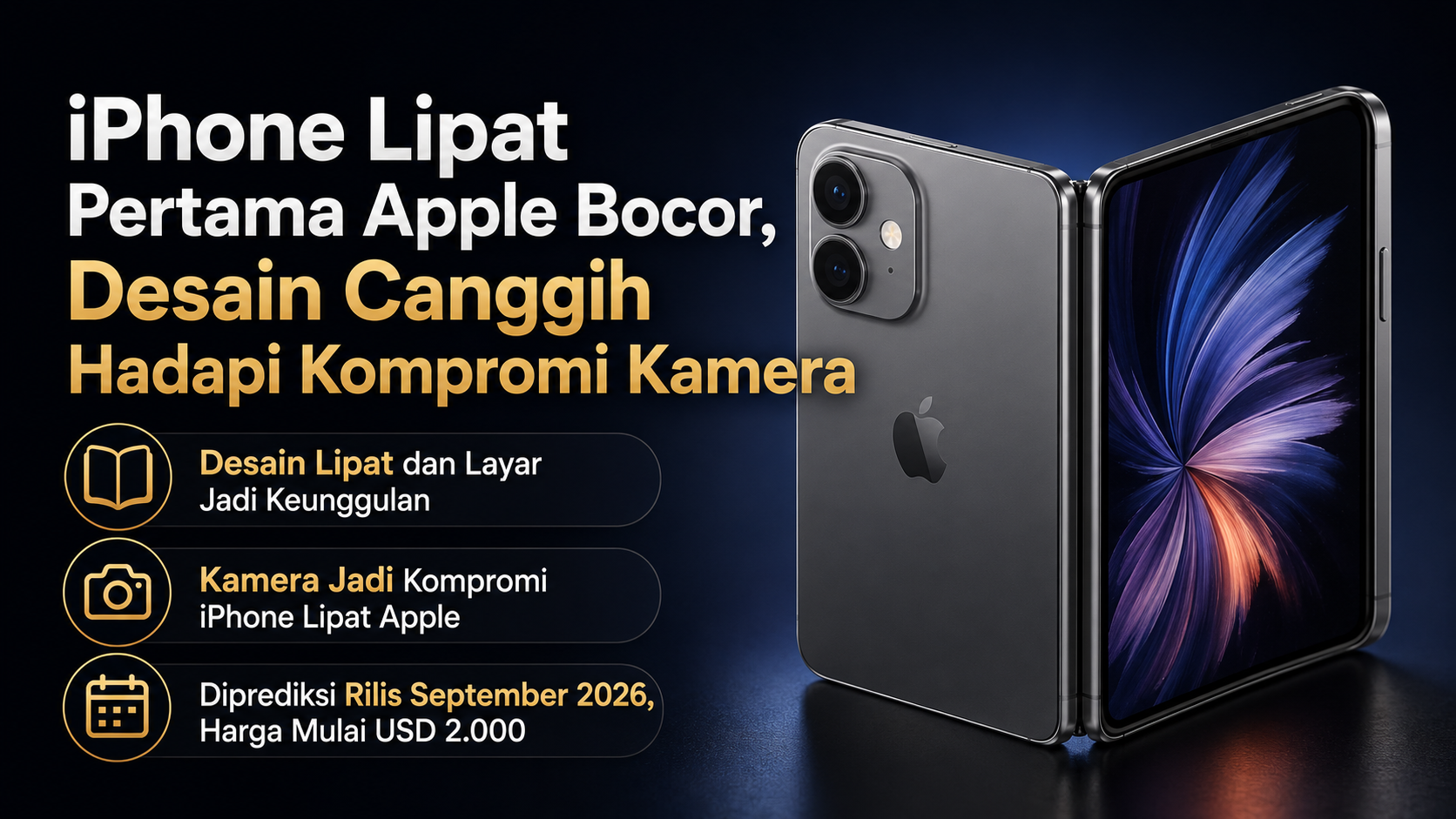 iPhone lipat pertama Apple disebut sudah diuji sejumlah pihak. Desain, engsel, dan layar dipuji, tetapi kamera tanpa telephoto menjadi sorotan.